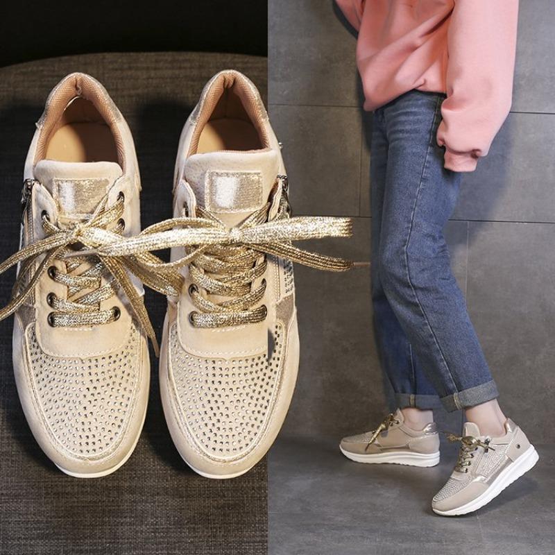 Новые туфли-лодочки с плоским круглым носком и стразами, Модная, спортивная и повседневная обувь для женщин