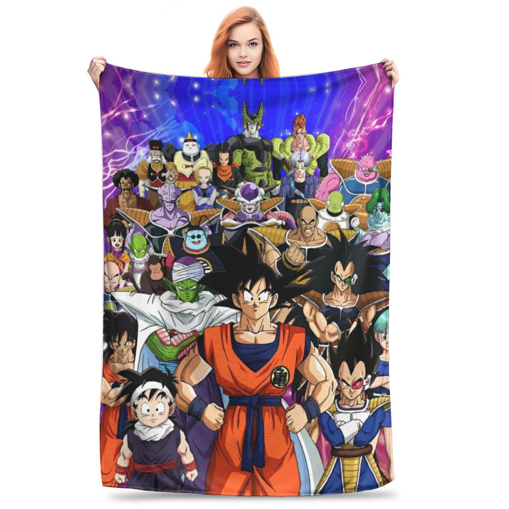 Dragon Ball Z фланелевые пледы японское мультяшное одеяло для постельного белья автомобильное супер теплое покрывало