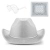 3pcs Funny Happy Hen Party Decor Shining Bachelorette Party Decor Western Cowboy Hat  Costume Party