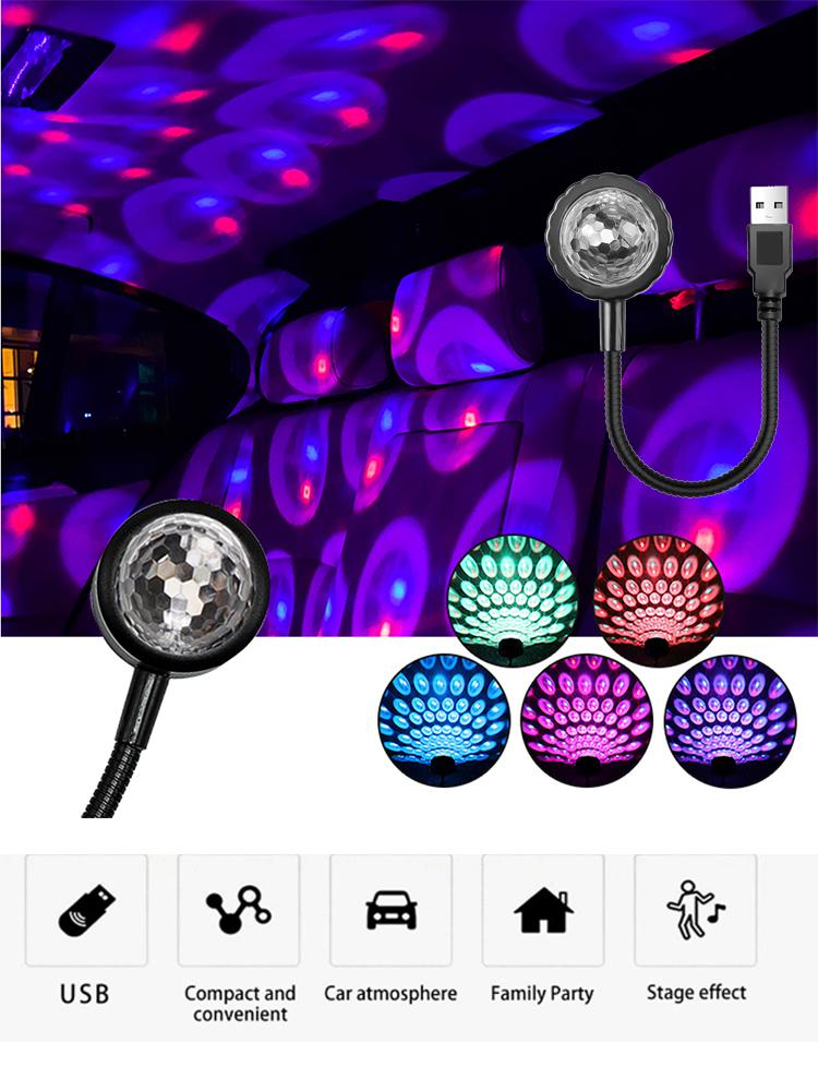 Новый 9Modles Car Roof Star Light Interior LED Atmosphere Ambient Projector USB Decoration Night Light Multicolor music control