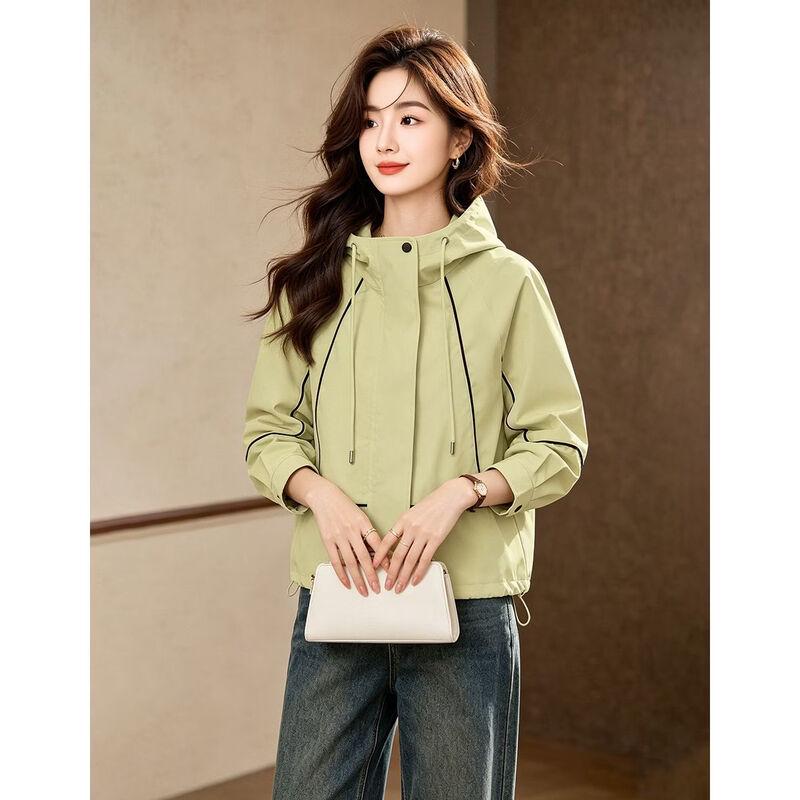 D.F.DEAR Hooded Color-Block Casual Jacket