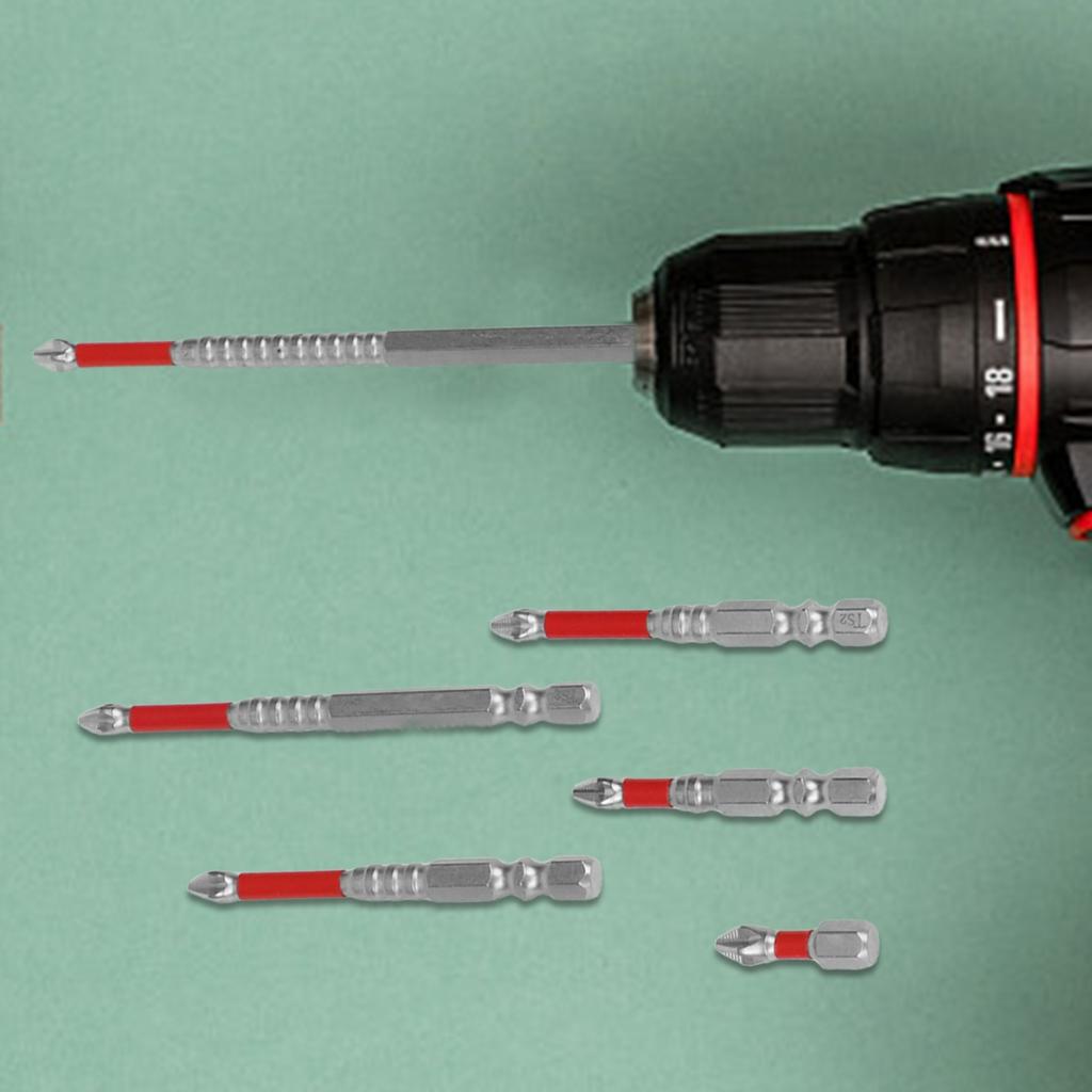 Long Drill Bit Set Cross Magnetic Screwdriver Bits PH2 In Alloy Steel for Use