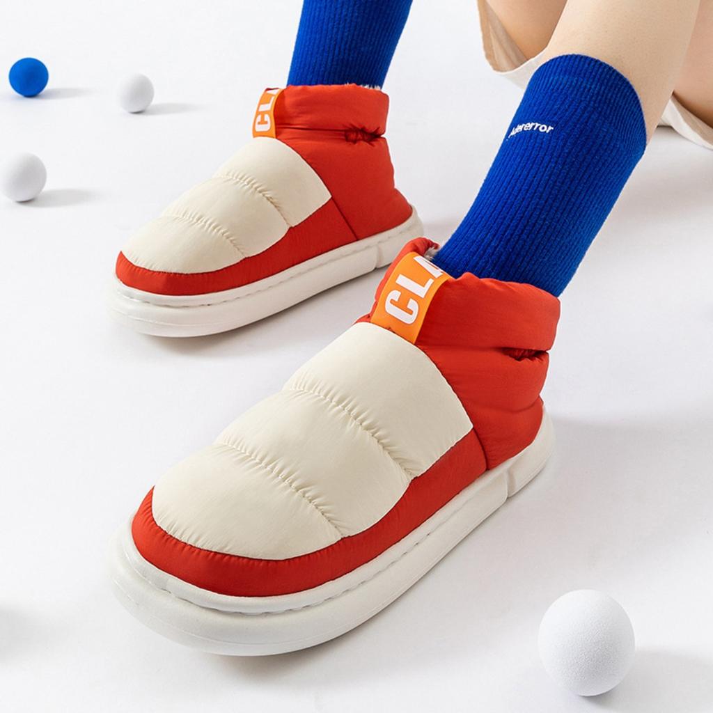Medium High Top, Down and Cotton Shoes, Contrasting Colors, Men's and Women's, Couple's Styles, External Shoes, Warm Shoes, Plush Shoes