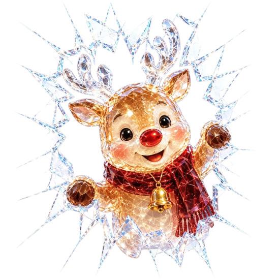 Reusable Festive Stickers 3D Christmas Window Clings, Removable No Residue Stickers, Santa Breaking Sticker Through Glass Wall Decals, Holiday