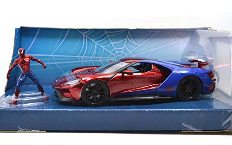 JADA TOYS MARVEL AVENGERS 2017 FORD Avengers 2017 Ford GT JADA TOYS Scale 124SCALE - SPIDER-MAN & GT" "Marvel Spider-Man & 124