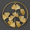 Arts Home Decoration Wall Decoration Ginkgo Leaf Ornaments Leaves Sculpture Metal Round Pendant