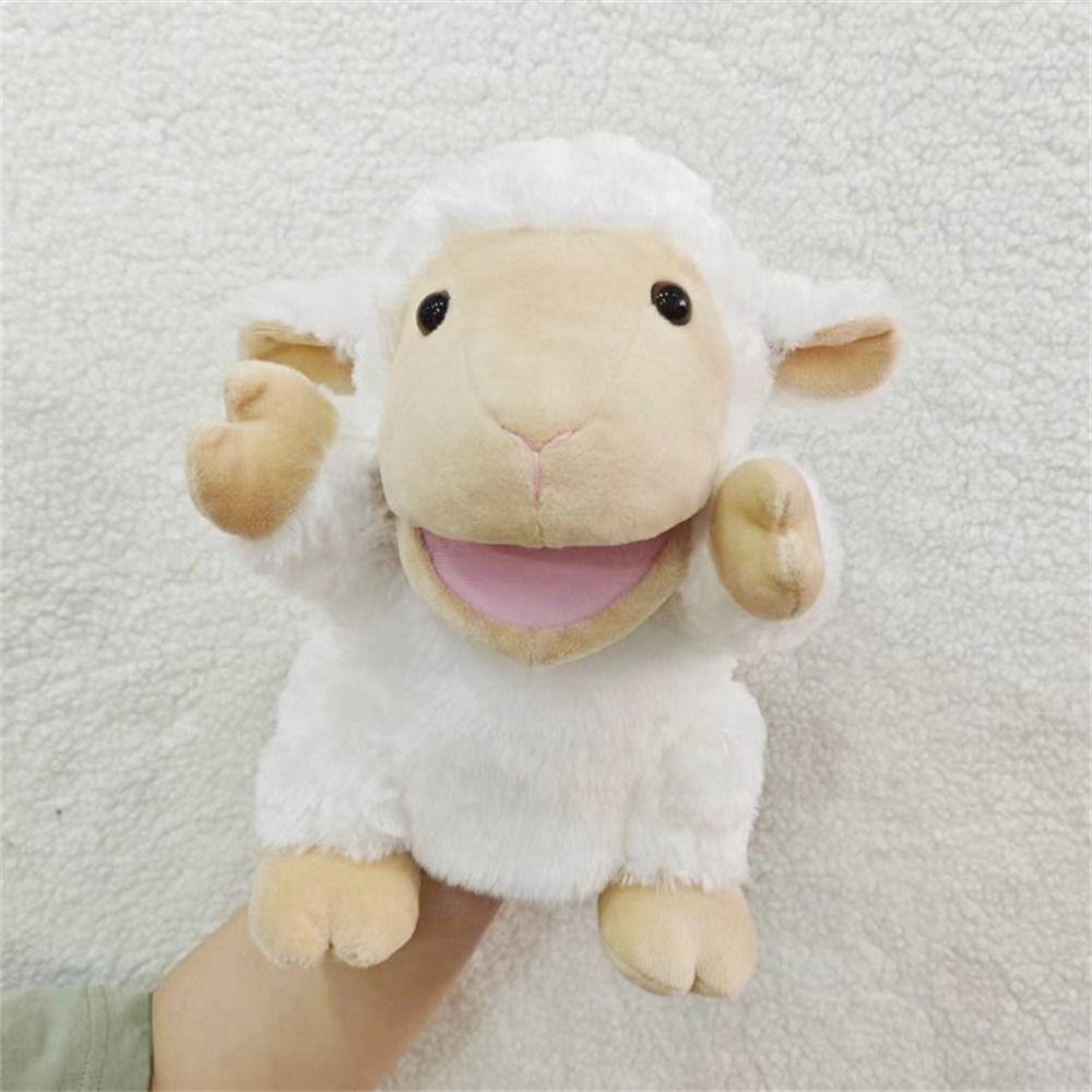 Movable Open Mouths Stuffed Hand Doll Cow Duck Pig Plush Animal Puppets Christmas   Teaching