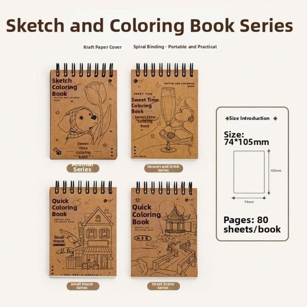 Vintage Coloring Sketching Book Blank Notebooks Blank Sketch Art Drawing Book  Kids Arts Crafts