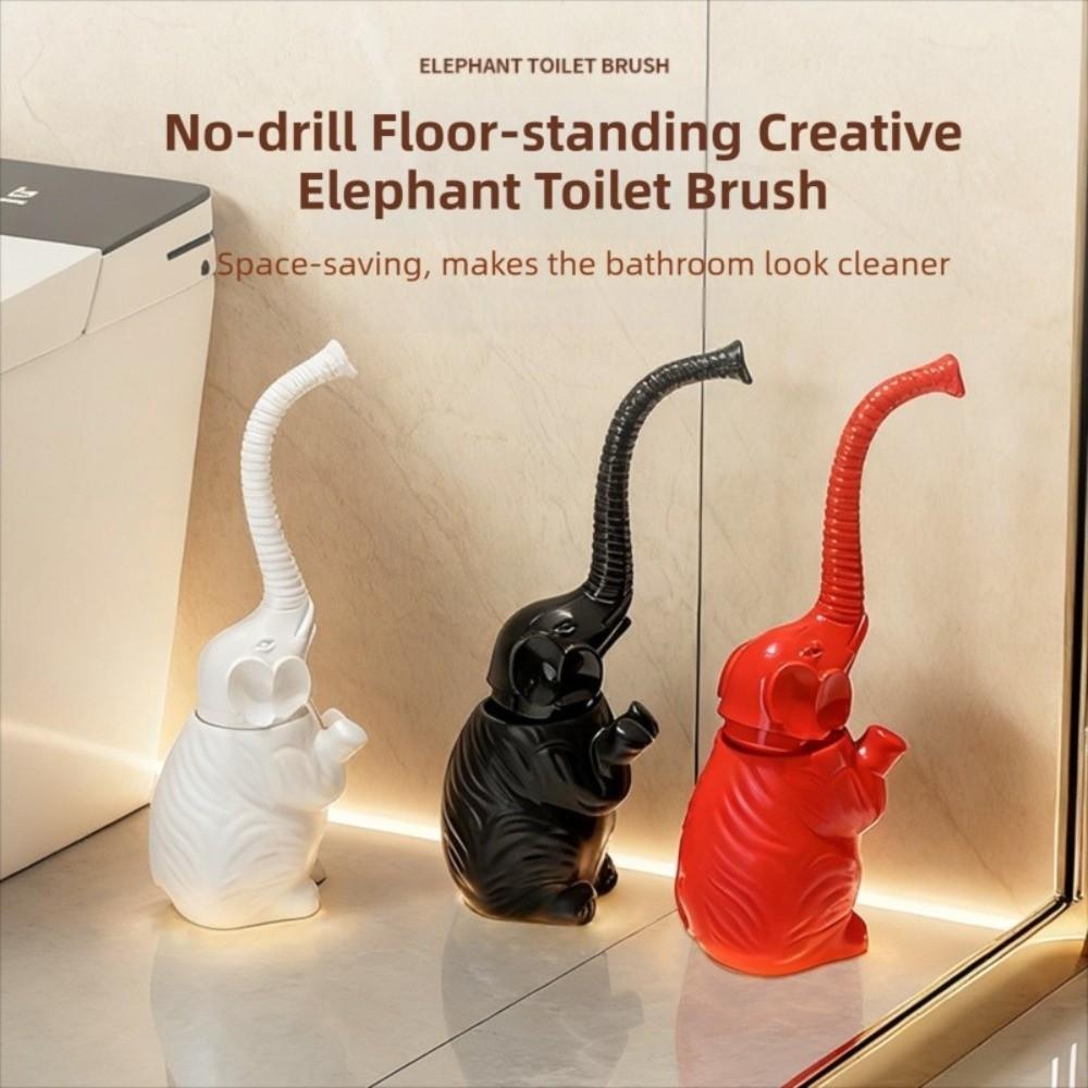 Long Handle Toilet Brush and Holder Space Saving Elephant Toilet Brush for Bathtub