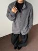 Unisex Solid Color Basic Long-Sleeve Knit Cardigan with Stand Collar - Autumn Sweater