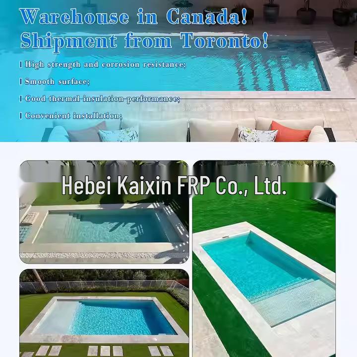 Large Fiberglass Outdoor Swimming Pool with Hot Tub for Family/Villa Use