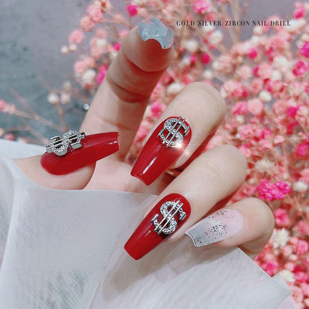 3D Money Coin Design Dollar Nail Art Decorations Nail Art Rhinestone DIY Nail Jewelry Manicure