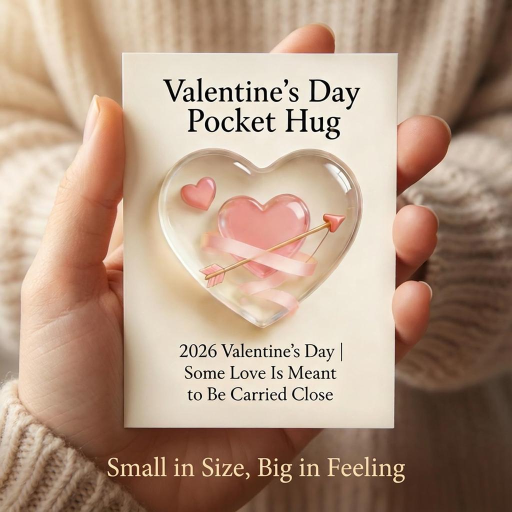 Valentine’s Day Pocket Hug — A Small Reminder Of Love, Valentine Little Pocket Heart Hug Cards, Inspirational Relationship Gift,