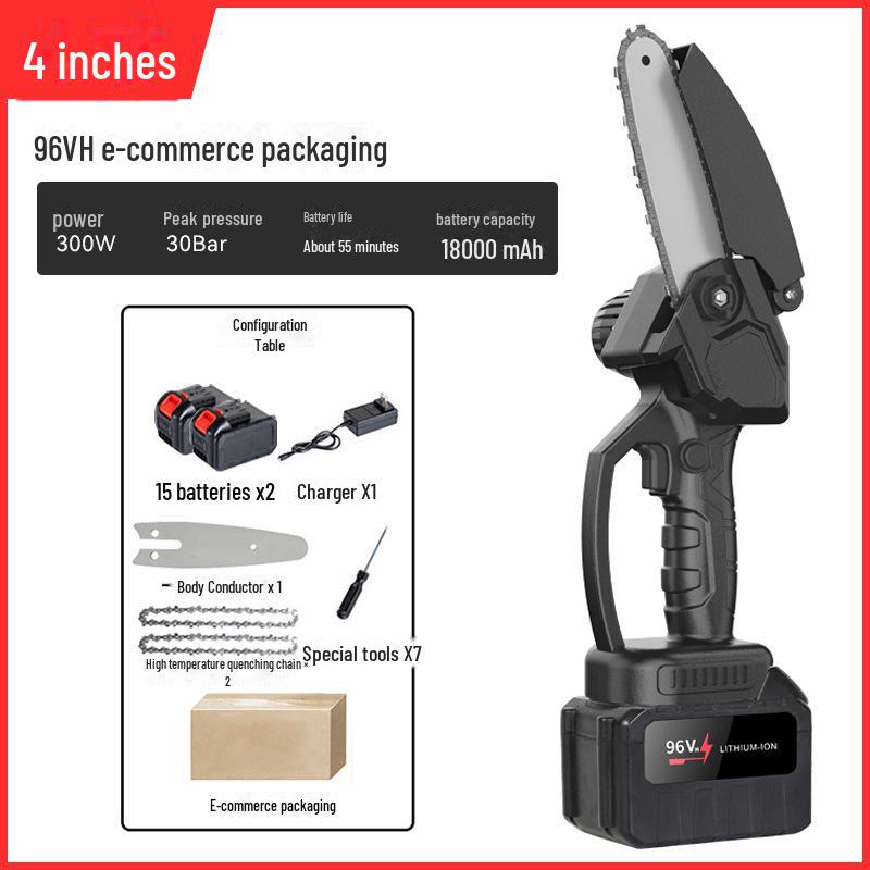 Аккумуляторная мини-электрическая пила для деревообработки — литиевая, для работы одной рукой, беспроводная, для домашнего хозяйства и лесозаготовок на открытом воздухе.