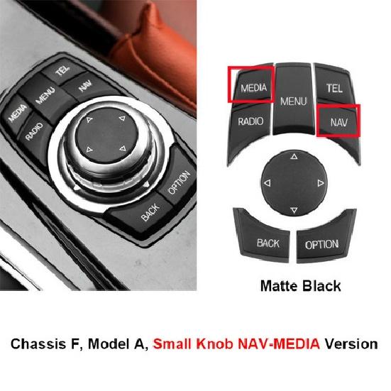 Black ABS Car Central Media Button Repalce Trim For BMW 1 3 5 7 F20 F30 F10 F01
