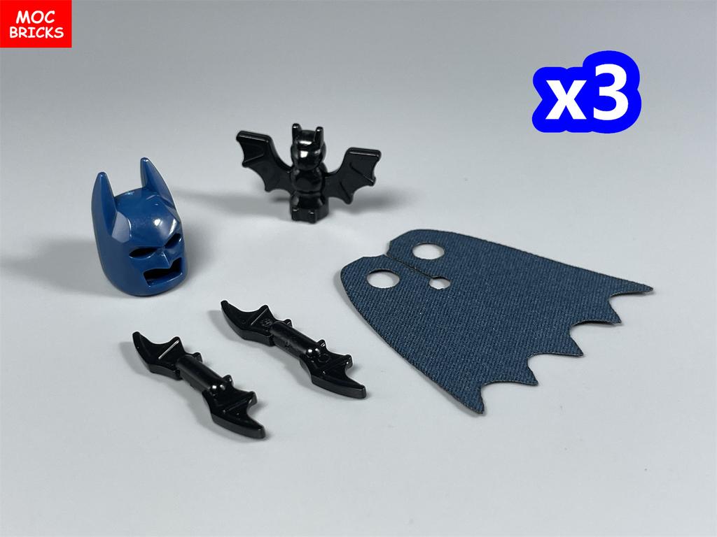 Нетоксичные кубики Moc Серия Бэтмен Плащ 4см Фигурка Тело Шлем Головной убор Частицы DIY Игрушки Детские Подарки на День Рождения