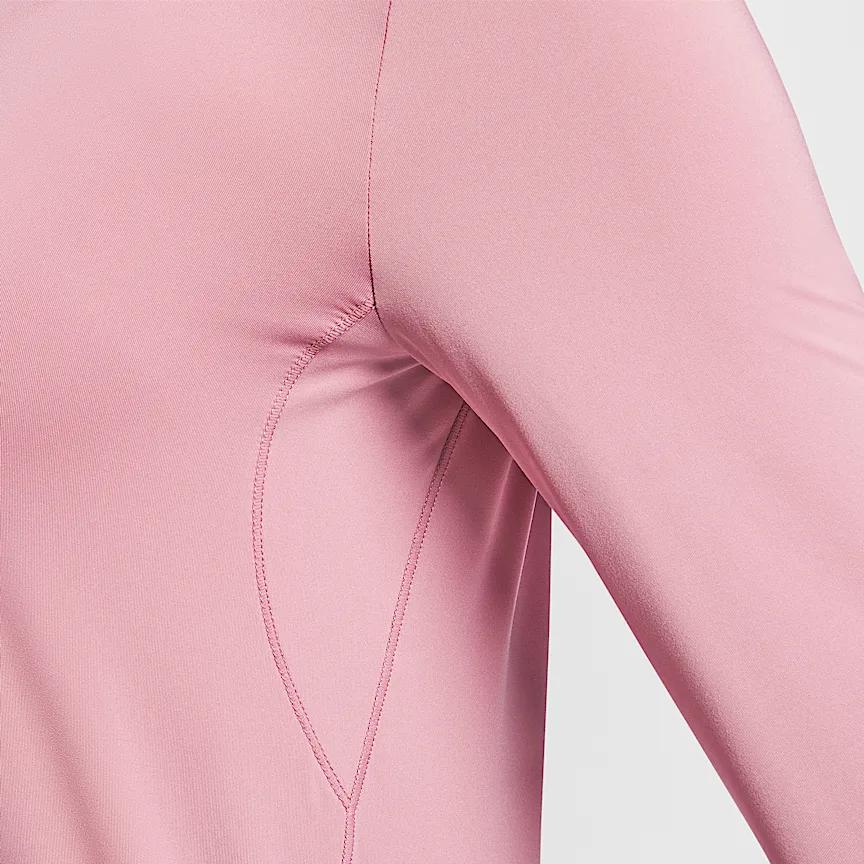 Nike Dri-Fit One Classic Series Дышащая Быстросохнущая Однотонная Удобная Мягкая Футболка с Длинным Рукавом Женские топы Розовый FN2802699