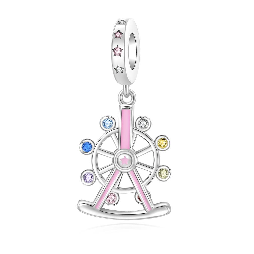 Copper Amusement Park Clown Carousel Pirate Ship Charms Pendant Fit Original Charm Bracelets Women Diy Jewelry Gift