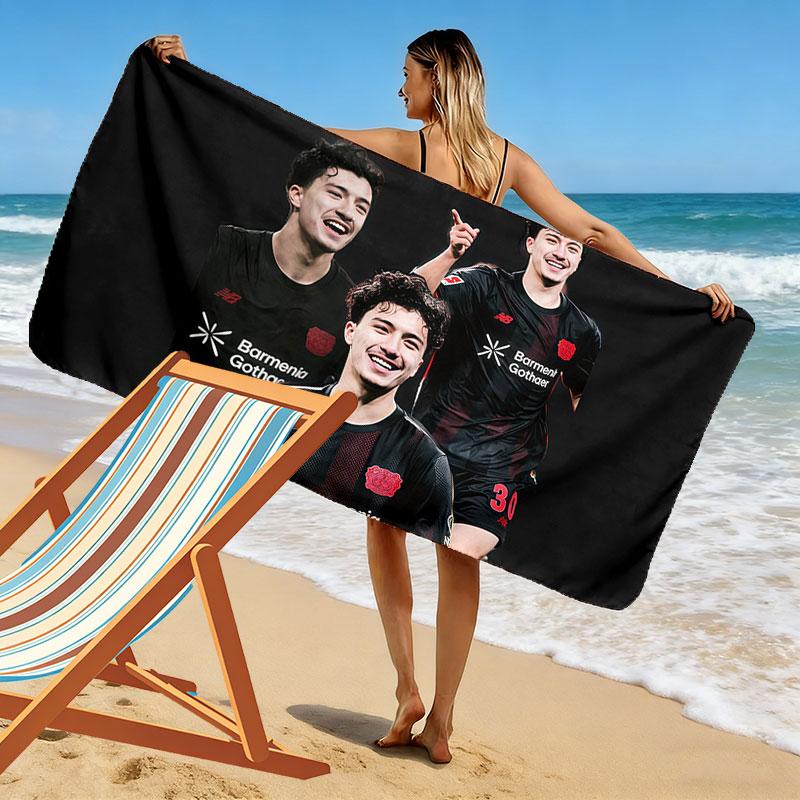 Bayer Leverkusen Ibrahim Maza Print Beach Towel, Large Soft Quick Dry Towel for Beach Camping Swimming
