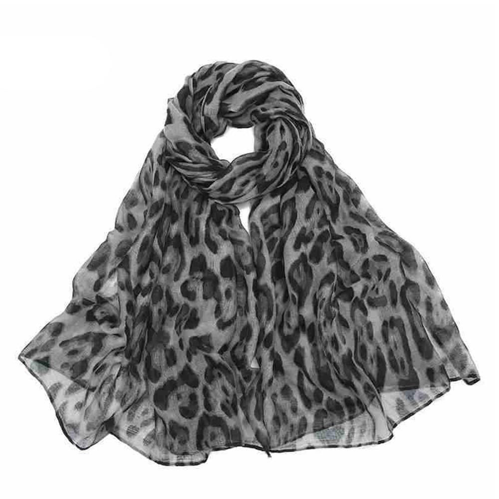 Classic Leopard Print Scarf Soft Thin Women's Wrap Shawls Elegant Y2k Silk Scarf Female