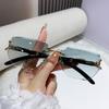 Винтажные солнцезащитные очки без оправы с градиентом для женщин и мужчин, дизайн с головой леопарда, модные солнцезащитные очки, многоугольные солнцезащитные очки