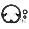 Car Steering Wheel 13in PU Stylish Look Impact Proof Enhanced Grip Easy Installation Racing Steering Wheel for Vehicle