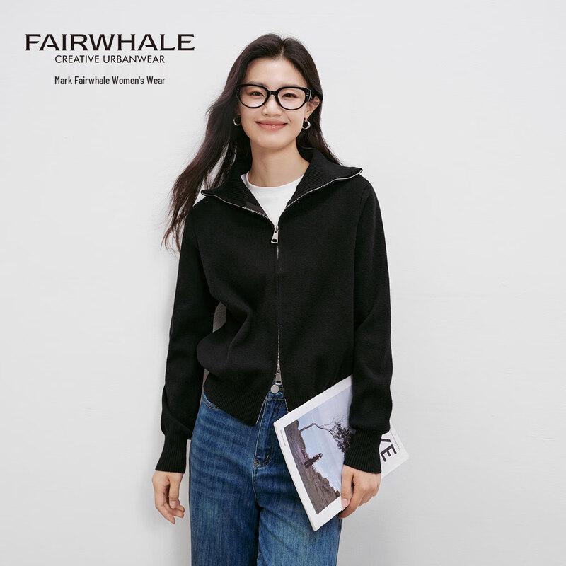 Женский вязаный кардиган Mark Fairwhale с лацканами и двойной молнией