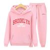 Brooklyn 1898 Printing Women Hoodies+Pants Two Piece Set Hoodies Tracksuits Jogger Pants Thick Warm Clothes