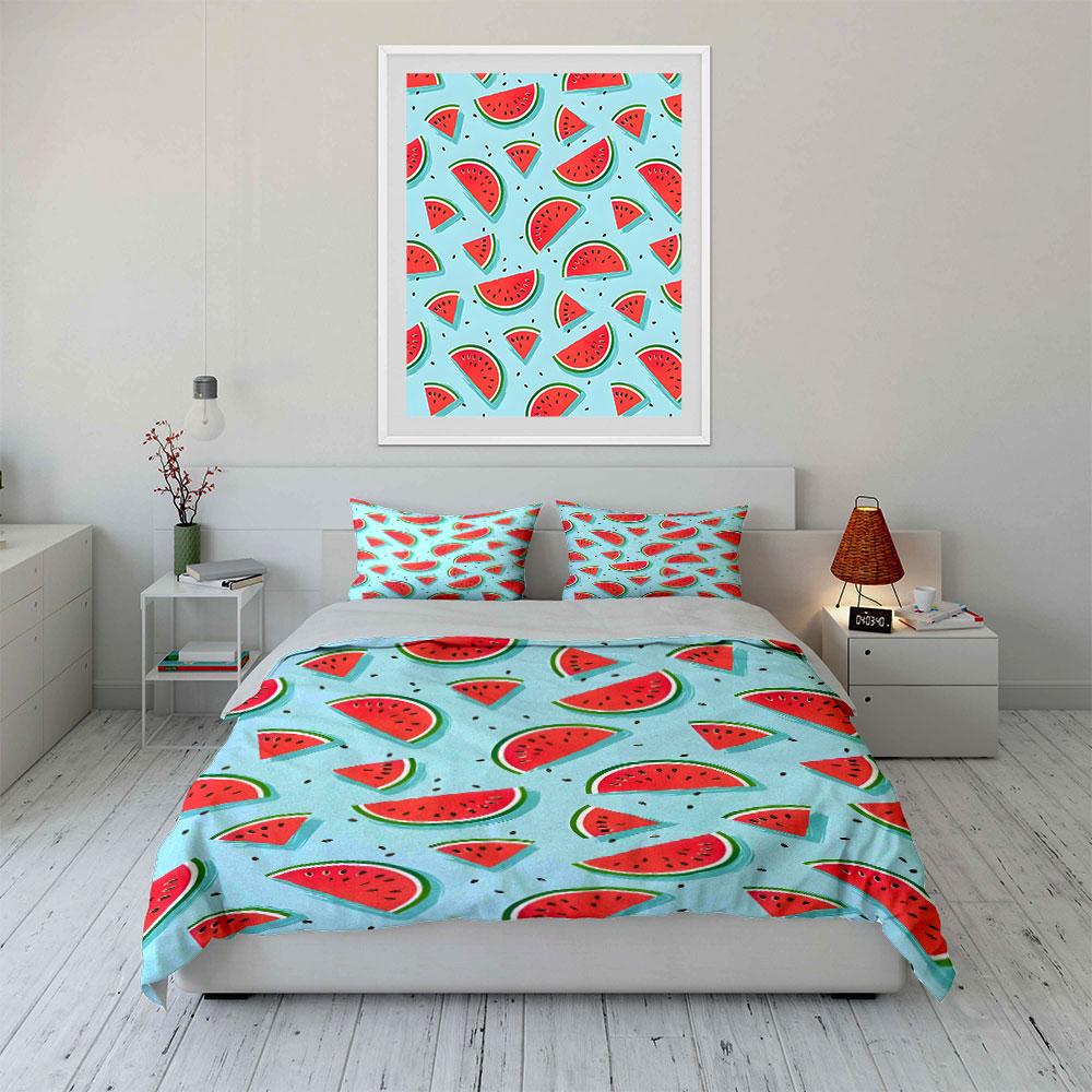 Juicy watermelon daydream. Bedding sets Duvet covers Pillowcases(1* Duvet Cover 2* Pillowcases without duvet insert)