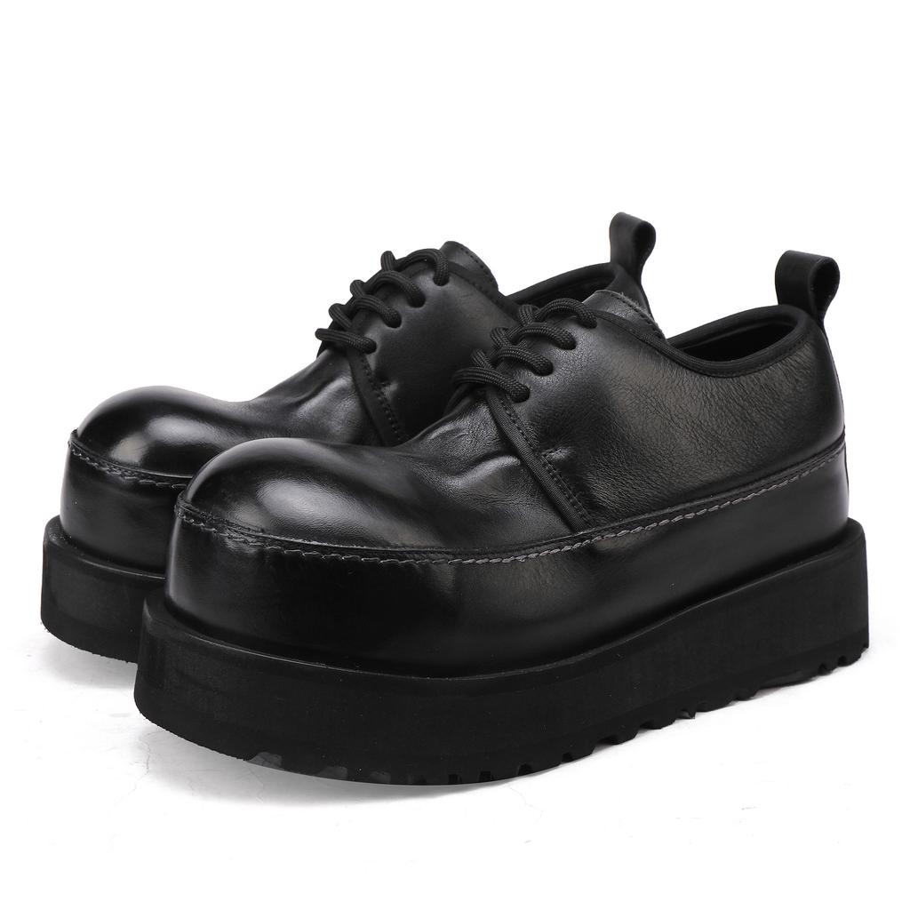 Johnature Увеличивающие рост туфли на толстой подошве на шнуровке из натуральной кожи удобные женские туфли-лодочки на высоком каблуке