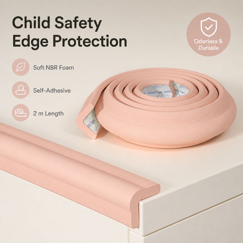 L Shaped Self Adhesive Child Bumper Strips NBR Corner Protector Strip Table Edge Protector