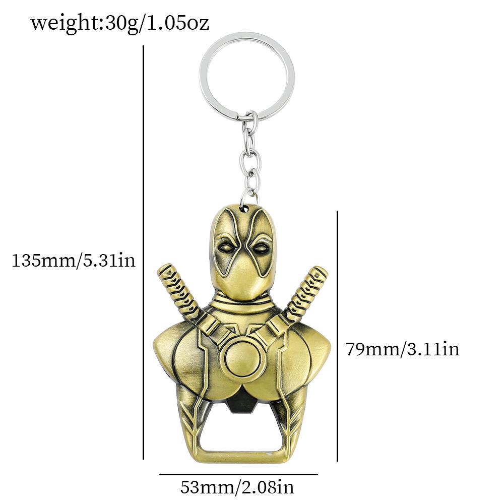 Superhero Metal Keychain Bag Avengers Pendant Thor Hammer Deadpool Spiderman Iron Man Captain America Keyrings for Carry Mini Lightweight Portable