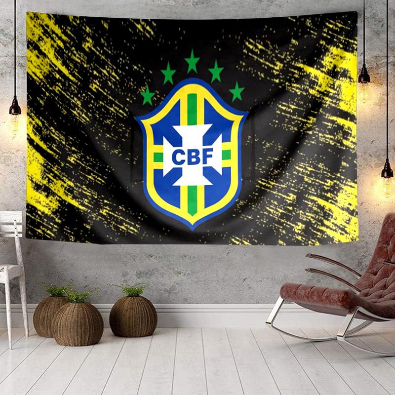 1PC Brazilian Football Federation Emblem Tapestry Hanging for Bedroom,Livingroom, Playroom,Decor Art Room Wall Tapestry Holiday and Birthday Gifts
