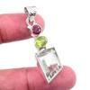 Natural Green Amethyst,Peridot 925 Solid Sterling Silver Gift Pendant 1.75" Y5f46