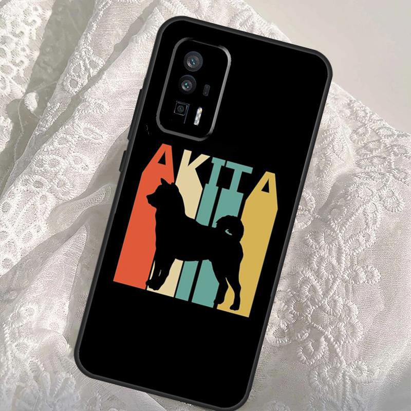 Animal Cute Dog Akita Case For Xiaomi 14T Pro 13T 12T 11T 13 14 Ultra POCO X6 Pro M6 X3 X5 M5s F3 F5 F6 Cover