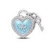 DIY Pendant Accessories Blue Oil Drop Bow Beaded Bracelet Necklace Set