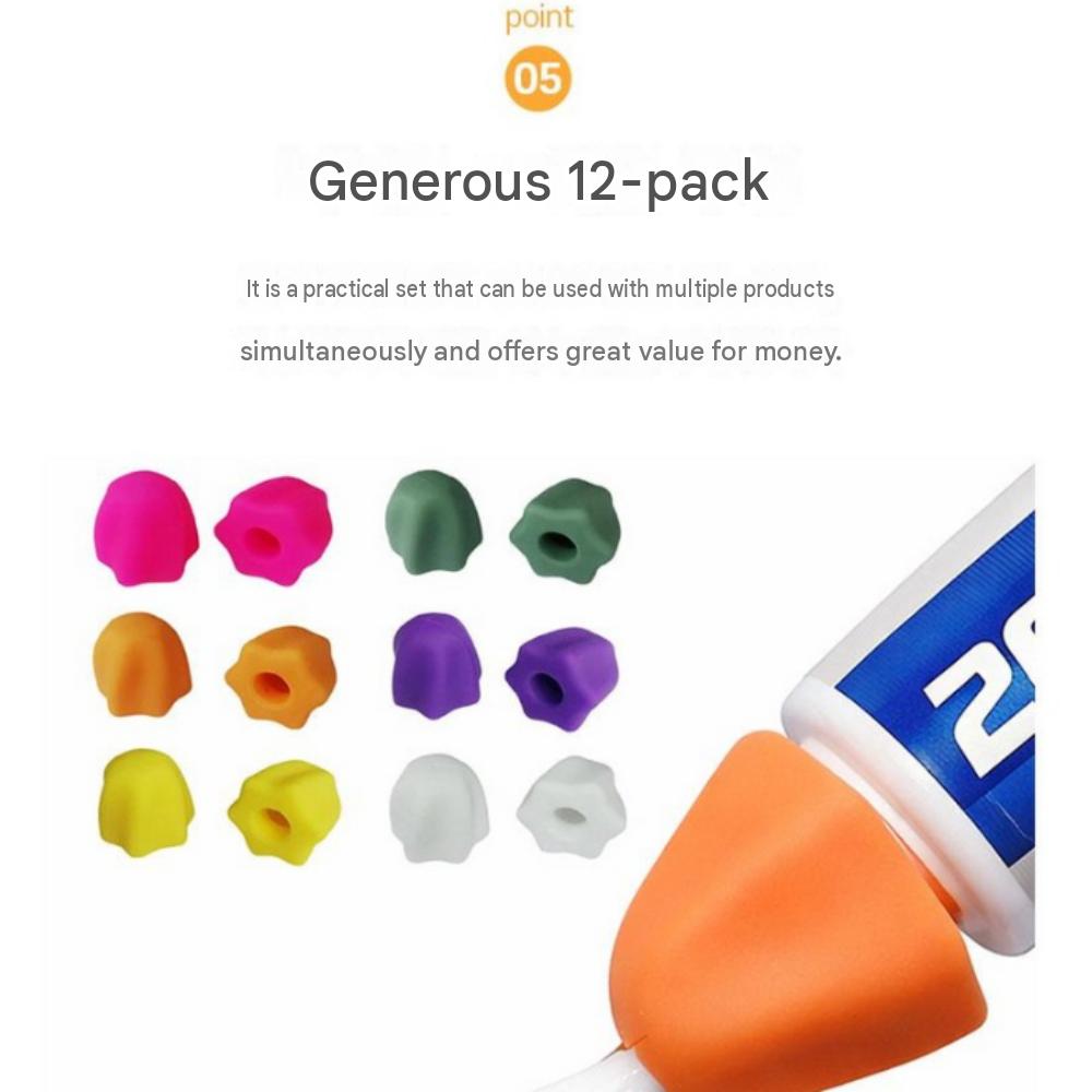 Ang-Plus Silicone Toothpaste Cap Multi-purpose Squeezer 12-Pack