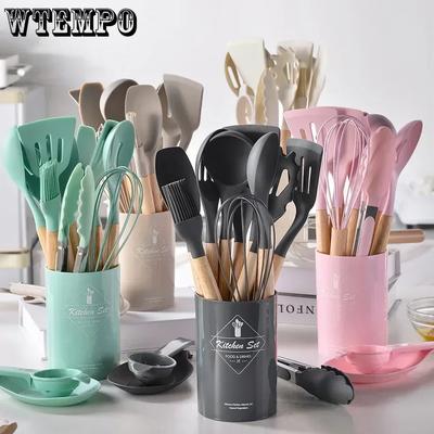 12 шт. пищевого силикона кухонная утварь кухонная лопатка мерная ложка практичный кухонный инструмент набор кухонных принадлежностей