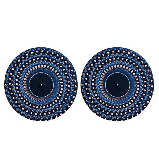 2/3 шт. Анимированный зоотропный слипмат 12 дюймов Оптическая иллюзия Мати для проигрывателя Анимированный виниловый слипмат с эффектом движения зоотропа Кинетическая визуальная пластинка