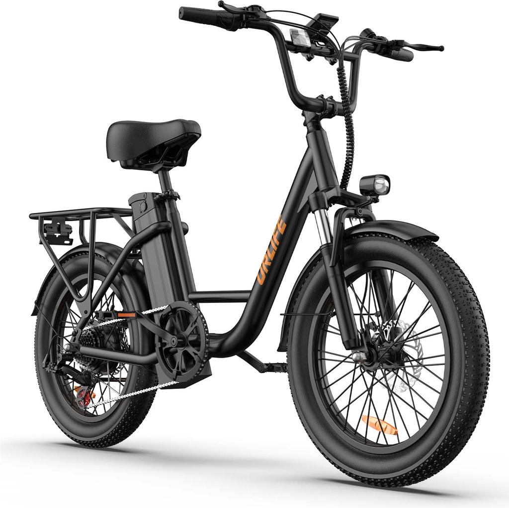 URLIFE E20 Multi Terrain Electric Bike For Adult 48V13Ah Battery 500W Motor E-Bike 20 Inch Fat Tires Urban Commuting Electric Bicycle With TowSeat