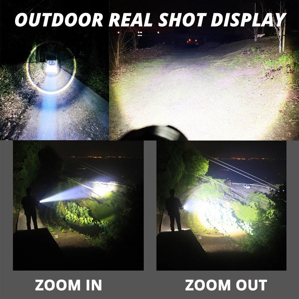 Супер яркий светодиодный фонарик USB перезаряжаемый фонарик с 30 Вт светодиодом может освещать 1500 метров тактический фонарь