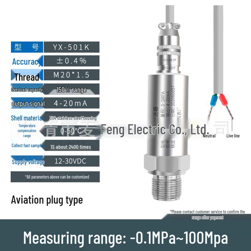 Digital Display Pressure Transmitter: Silicone Sensor for Water, Air, Oil, Hydraulic with 4-20mA, 0-10V, RS485 Output