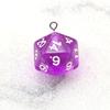 20-Sided Acrylic Dice Keychain - Transparent Solid Color Jewelry Charm