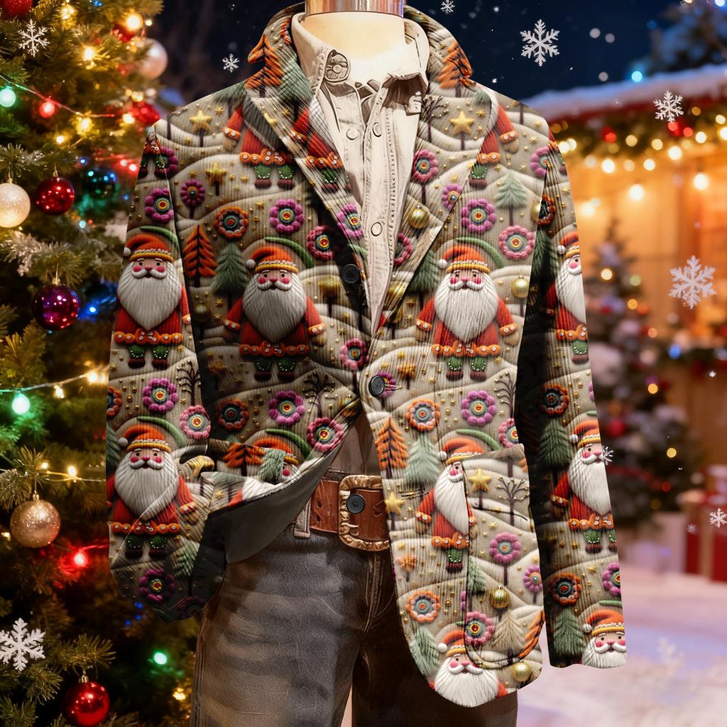 Мужской уродливый рождественский вельветовый теплый карманный пиджак-кардиган, мужской повседневный костюм