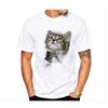 Summer Men's T-shirt Sports Couple 3D Torn Paper Cat Cute Men's 3D T-shirt