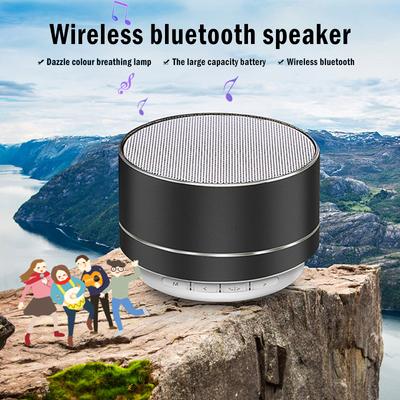 Портативная беспроводная стереоколонка A10 Mini Bluetooth с сабвуфером, светодиодной подсветкой, поддержкой громкой связи, FM-радио и слотом для SD-TF карт памяти.