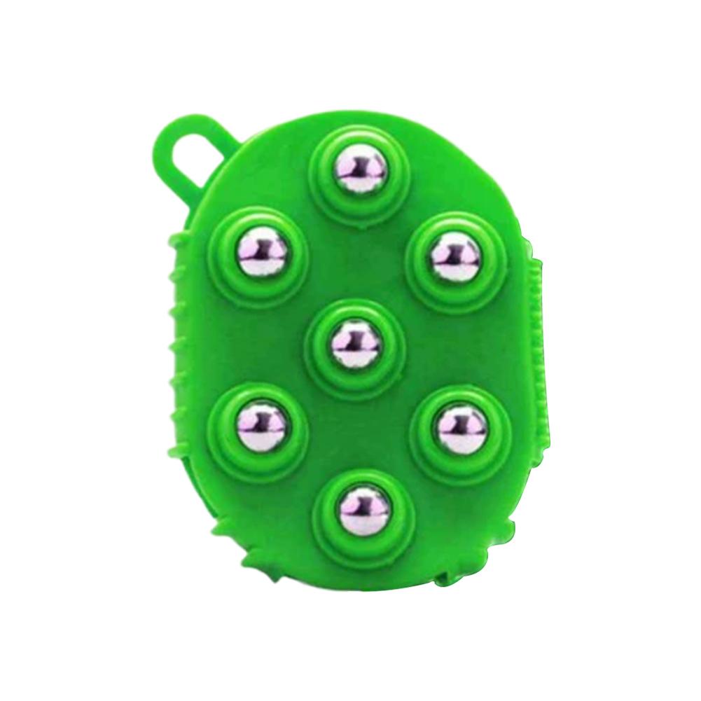 Двусторонний массажный перчатка 7 бусин Головка Стальной шарик Щетка Эргономичный дизайн ПП Материал Для всего тела Соскребание Плечо Спина Облегчение