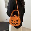 Halloween Bag 2025 New Contrasting Color Women's Bag Simple Shoulder Small Round Bag Funny Pumpkin Bag Women's Bag