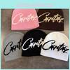 Acrylic Knitted Beanie Hat For Women Men With Letter Embroidery Warm Winter Cap For Casual Wear