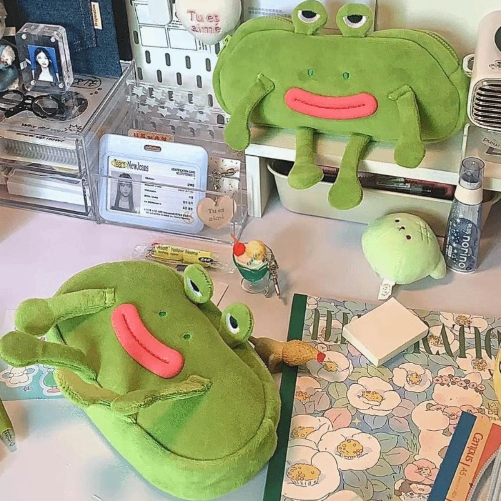 Desktop Organizer Big Mouth Frog Pen Bag Large Capacity Pencil Bag Stationery Pouch  Stationery
